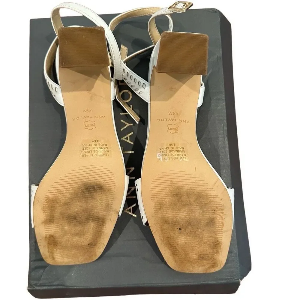 Ann Taylor white proliferated sandals-size 8.5